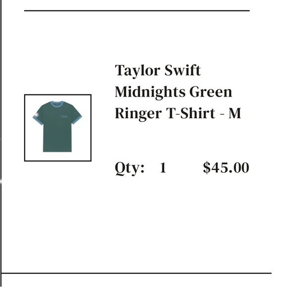 Taylor Swift Midnights Green and Light Blue Ringer T-Shirt. Never worn - Picture 6 of 6